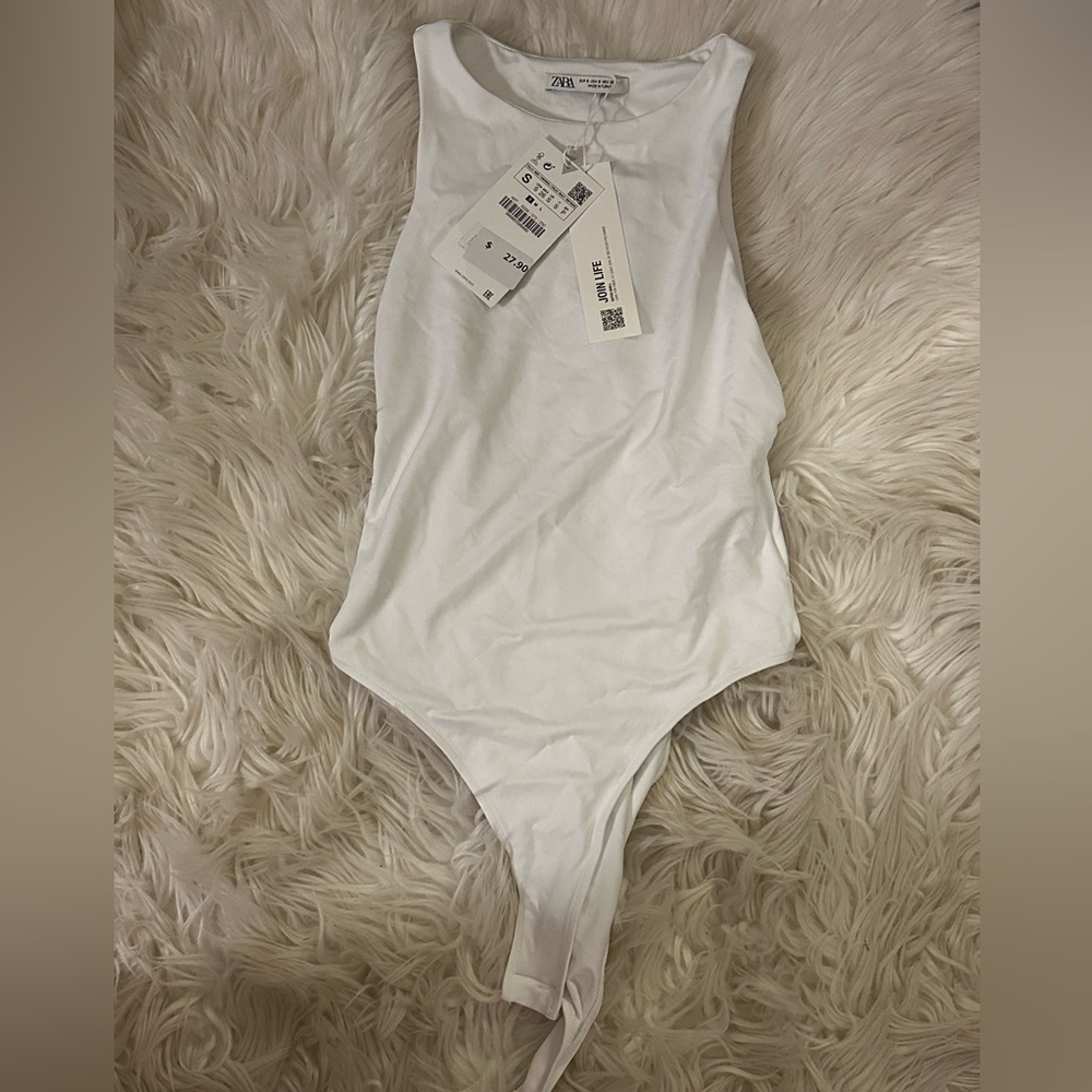 Zara white bodysuit size small NWT